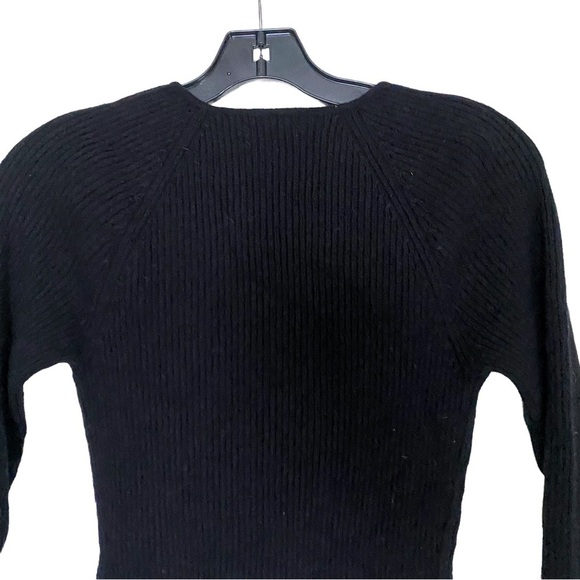 Reformation Basilica Cashmere Sweater Cutout Slim Black Medium EUC - Picture 6 of 7